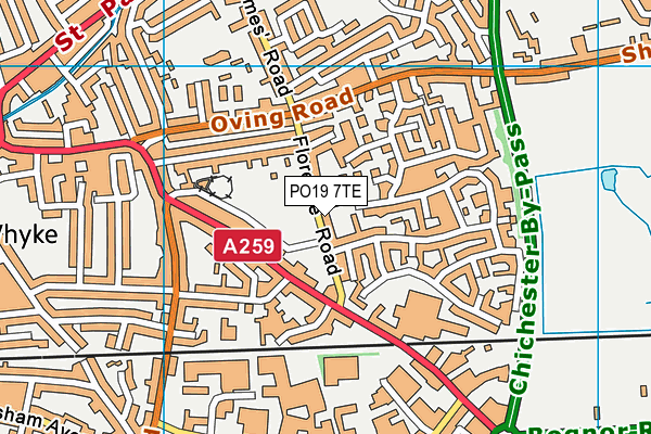 PO19 7TE map - OS VectorMap District (Ordnance Survey) PO19 7TE map - OS VectorMap District (Ordnance Survey)