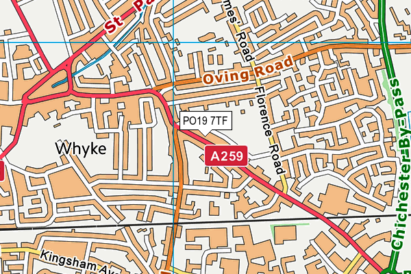 PO19 7TF map - OS VectorMap District (Ordnance Survey) PO19 7TF map - OS VectorMap District (Ordnance Survey)