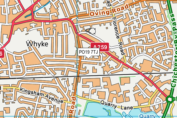 PO19 7TJ map - OS VectorMap District (Ordnance Survey) PO19 7TJ map - OS VectorMap District (Ordnance Survey)