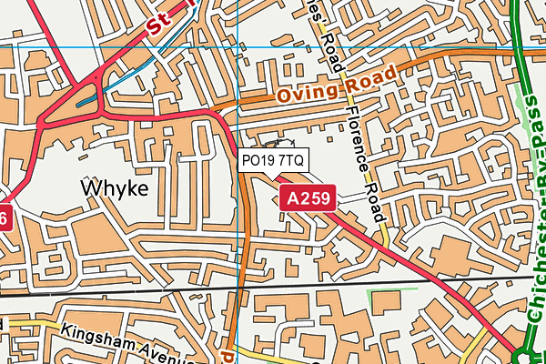 PO19 7TQ map - OS VectorMap District (Ordnance Survey)