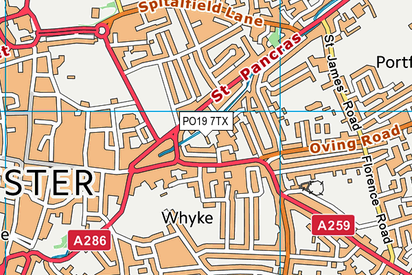 PO19 7TX map - OS VectorMap District (Ordnance Survey) PO19 7TX map - OS VectorMap District (Ordnance Survey)