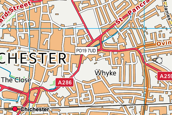 PO19 7UD map - OS VectorMap District (Ordnance Survey) PO19 7UD map - OS VectorMap District (Ordnance Survey)