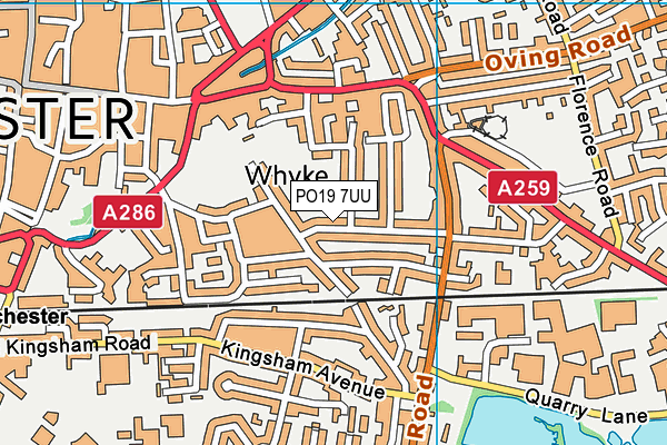 PO19 7UU map - OS VectorMap District (Ordnance Survey) PO19 7UU map - OS VectorMap District (Ordnance Survey)