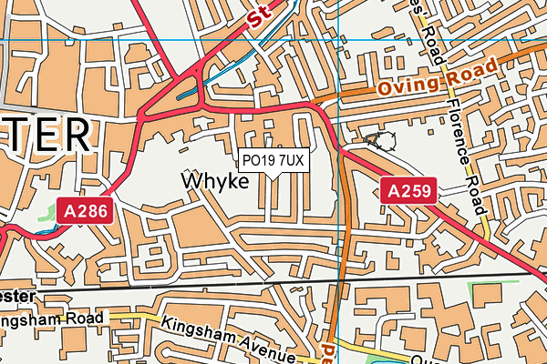 PO19 7UX map - OS VectorMap District (Ordnance Survey) PO19 7UX map - OS VectorMap District (Ordnance Survey)