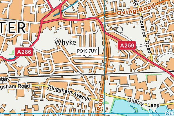 PO19 7UY map - OS VectorMap District (Ordnance Survey) PO19 7UY map - OS VectorMap District (Ordnance Survey)