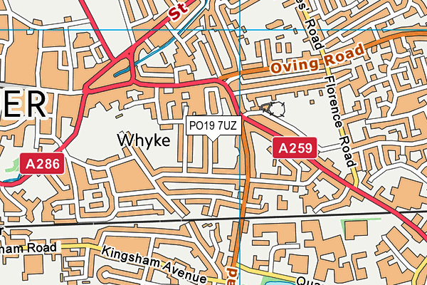 PO19 7UZ map - OS VectorMap District (Ordnance Survey)