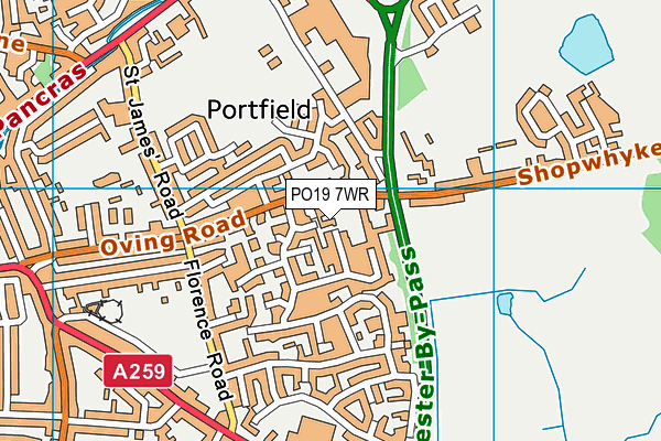 PO19 7WR map - OS VectorMap District (Ordnance Survey) PO19 7WR map - OS VectorMap District (Ordnance Survey)