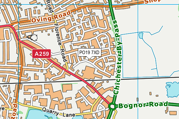 PO19 7XD map - OS VectorMap District (Ordnance Survey) PO19 7XD map - OS VectorMap District (Ordnance Survey)