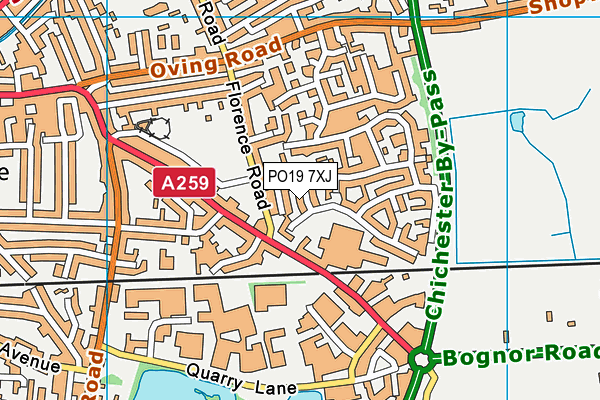 PO19 7XJ map - OS VectorMap District (Ordnance Survey) PO19 7XJ map - OS VectorMap District (Ordnance Survey)