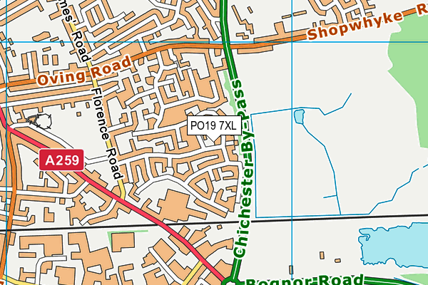 PO19 7XL map - OS VectorMap District (Ordnance Survey) PO19 7XL map - OS VectorMap District (Ordnance Survey)