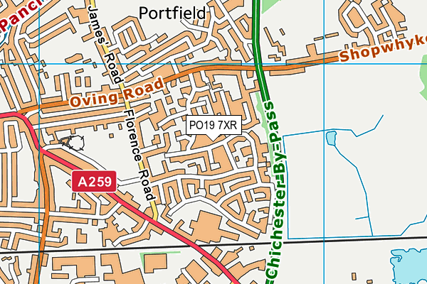 PO19 7XR map - OS VectorMap District (Ordnance Survey) PO19 7XR map - OS VectorMap District (Ordnance Survey)