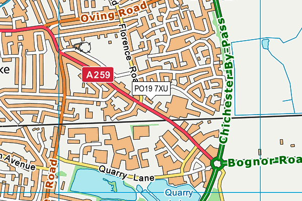 PO19 7XU map - OS VectorMap District (Ordnance Survey)