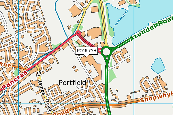 PO19 7YH map - OS VectorMap District (Ordnance Survey) PO19 7YH map - OS VectorMap District (Ordnance Survey)