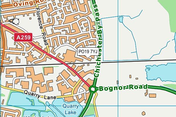 PO19 7YJ map - OS VectorMap District (Ordnance Survey) PO19 7YJ map - OS VectorMap District (Ordnance Survey)