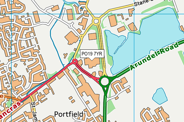 PO19 7YR map - OS VectorMap District (Ordnance Survey) PO19 7YR map - OS VectorMap District (Ordnance Survey)