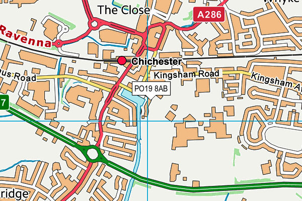 PO19 8AB map - OS VectorMap District (Ordnance Survey) PO19 8AB map - OS VectorMap District (Ordnance Survey)