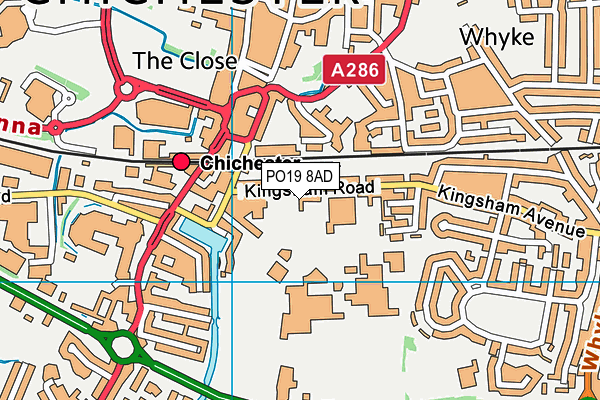 PO19 8AD map - OS VectorMap District (Ordnance Survey)
