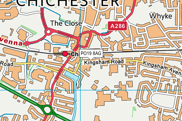 PO19 8AG map - OS VectorMap District (Ordnance Survey) PO19 8AG map - OS VectorMap District (Ordnance Survey)