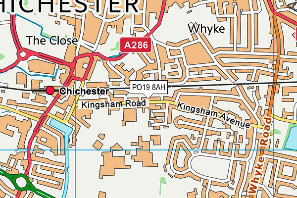 PO19 8AH map - OS VectorMap District (Ordnance Survey) PO19 8AH map - OS VectorMap District (Ordnance Survey)