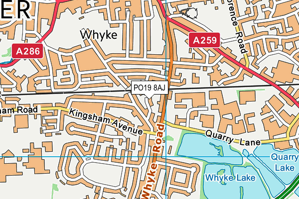 PO19 8AJ map - OS VectorMap District (Ordnance Survey) PO19 8AJ map - OS VectorMap District (Ordnance Survey)