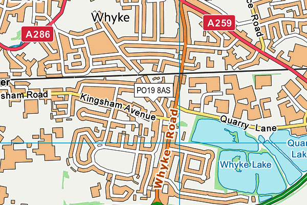 PO19 8AS map - OS VectorMap District (Ordnance Survey)
