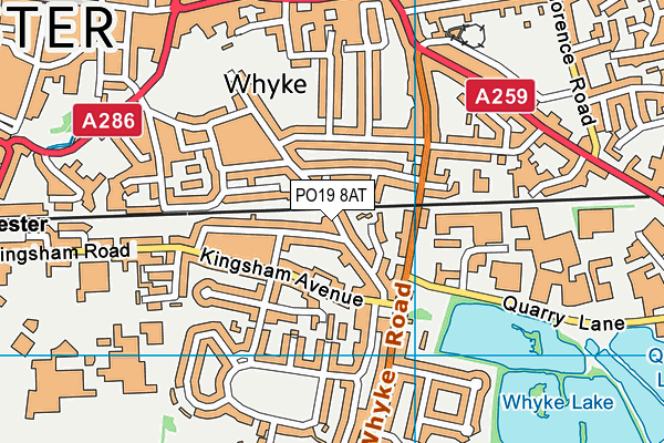 PO19 8AT map - OS VectorMap District (Ordnance Survey) PO19 8AT map - OS VectorMap District (Ordnance Survey)