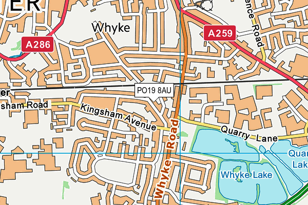 PO19 8AU map - OS VectorMap District (Ordnance Survey) PO19 8AU map - OS VectorMap District (Ordnance Survey)