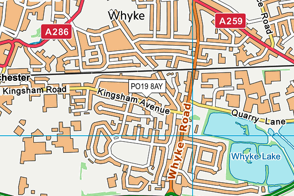 PO19 8AY map - OS VectorMap District (Ordnance Survey) PO19 8AY map - OS VectorMap District (Ordnance Survey)