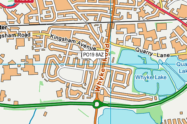 PO19 8AZ map - OS VectorMap District (Ordnance Survey) PO19 8AZ map - OS VectorMap District (Ordnance Survey)