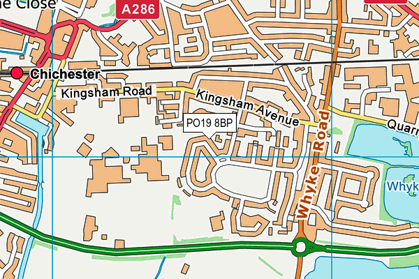 PO19 8BP map - OS VectorMap District (Ordnance Survey) PO19 8BP map - OS VectorMap District (Ordnance Survey)