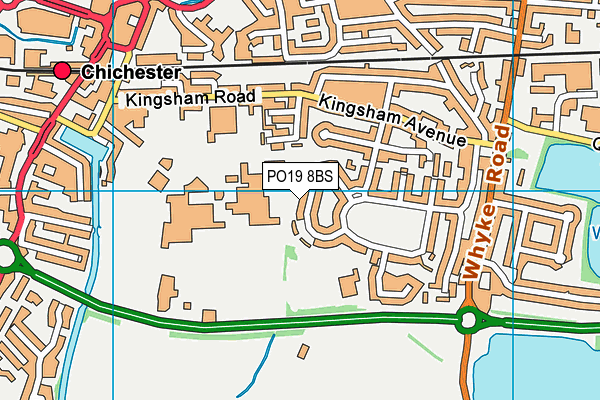 PO19 8BS map - OS VectorMap District (Ordnance Survey) PO19 8BS map - OS VectorMap District (Ordnance Survey)