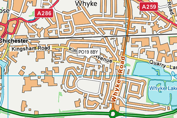 PO19 8BY map - OS VectorMap District (Ordnance Survey) PO19 8BY map - OS VectorMap District (Ordnance Survey)