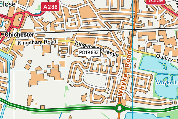 PO19 8BZ map - OS VectorMap District (Ordnance Survey) PO19 8BZ map - OS VectorMap District (Ordnance Survey)