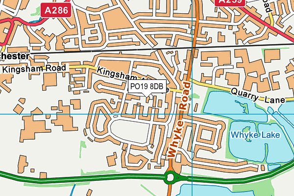 PO19 8DB map - OS VectorMap District (Ordnance Survey) PO19 8DB map - OS VectorMap District (Ordnance Survey)