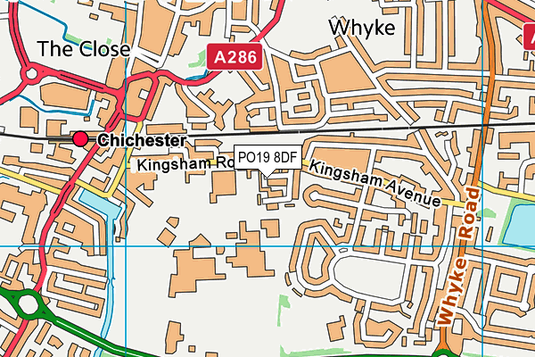 PO19 8DF map - OS VectorMap District (Ordnance Survey)
