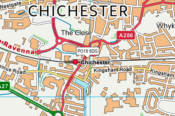 PO19 8DG map - OS VectorMap District (Ordnance Survey) PO19 8DG map - OS VectorMap District (Ordnance Survey)