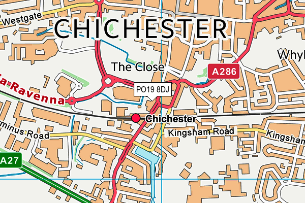 PO19 8DJ map - OS VectorMap District (Ordnance Survey)