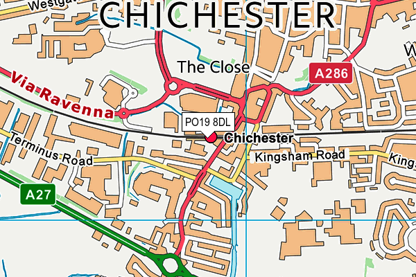 PO19 8DL map - OS VectorMap District (Ordnance Survey) PO19 8DL map - OS VectorMap District (Ordnance Survey)