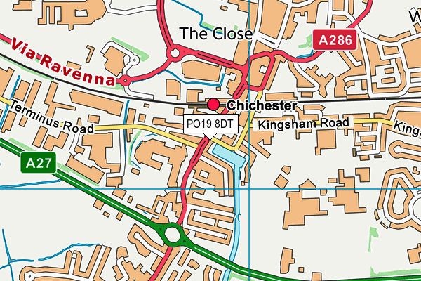 PO19 8DT map - OS VectorMap District (Ordnance Survey) PO19 8DT map - OS VectorMap District (Ordnance Survey)