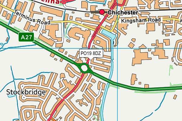 PO19 8DZ map - OS VectorMap District (Ordnance Survey) PO19 8DZ map - OS VectorMap District (Ordnance Survey)