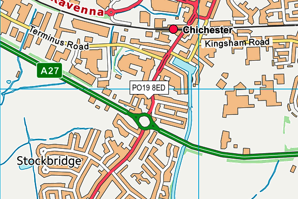 PO19 8ED map - OS VectorMap District (Ordnance Survey) PO19 8ED map - OS VectorMap District (Ordnance Survey)