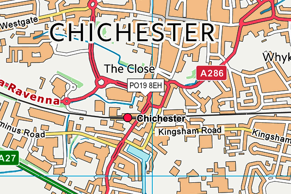 PO19 8EH map - OS VectorMap District (Ordnance Survey) PO19 8EH map - OS VectorMap District (Ordnance Survey)
