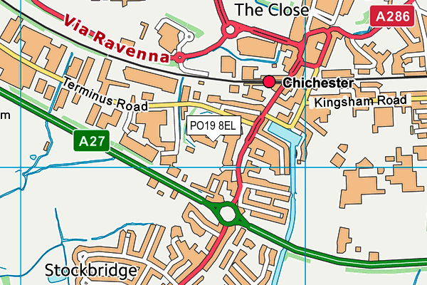PO19 8EL map - OS VectorMap District (Ordnance Survey)