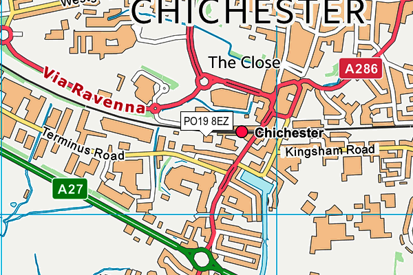 PO19 8EZ map - OS VectorMap District (Ordnance Survey) PO19 8EZ map - OS VectorMap District (Ordnance Survey)