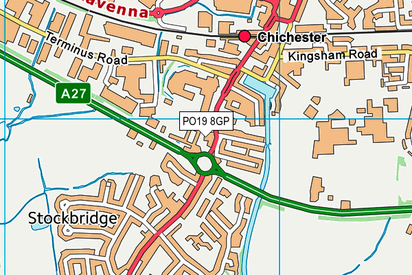 PO19 8GP map - OS VectorMap District (Ordnance Survey)