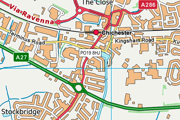 PO19 8HJ map - OS VectorMap District (Ordnance Survey) PO19 8HJ map - OS VectorMap District (Ordnance Survey)