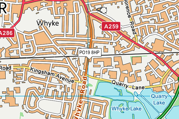 PO19 8HP map - OS VectorMap District (Ordnance Survey) PO19 8HP map - OS VectorMap District (Ordnance Survey)