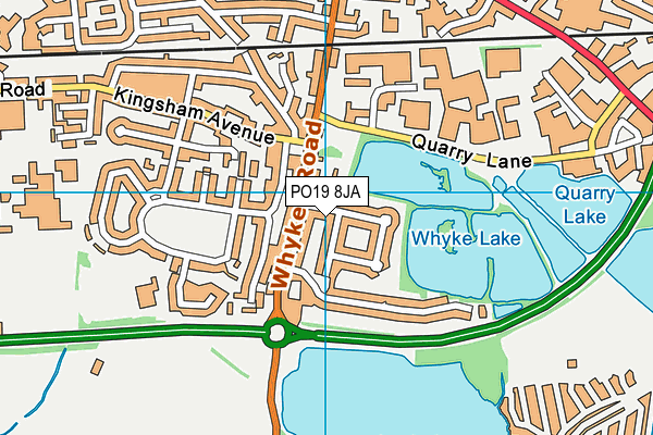 PO19 8JA map - OS VectorMap District (Ordnance Survey) PO19 8JA map - OS VectorMap District (Ordnance Survey)