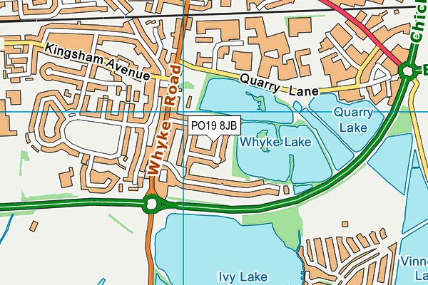 PO19 8JB map - OS VectorMap District (Ordnance Survey) PO19 8JB map - OS VectorMap District (Ordnance Survey)