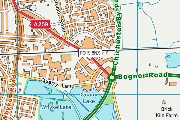 PO19 8NX map - OS VectorMap District (Ordnance Survey) PO19 8NX map - OS VectorMap District (Ordnance Survey)